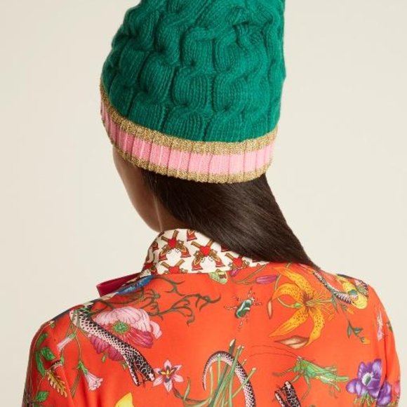 Pink and Gold Knit Beanie - Picture 9 of 13